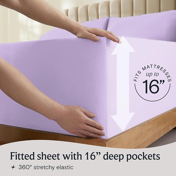 LuxClub 4 PC California King Sheet Set, Breathable Luxury Bed Sheets, Deep - Image 6