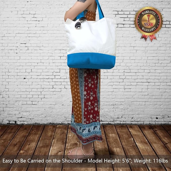 TOPDesign 1-Pack Super Strong Large 12oz Cotton Canvas Tote Bag, Reusable - Image 2