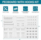 Peg Board Kit, Includes Pegboard and Accessories, - Image 4