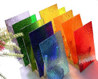 Lanyani 10 Sheets Bright Variety Transparent Textured Stained Glass Sheets Pack by LanyaniArtGlassMosaics