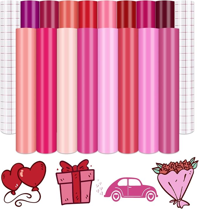 Tintnut Pink Permanent Vinyl 16 Sheets 12''x10'' Solid Color Adhesive Vinyl | by Tintnut