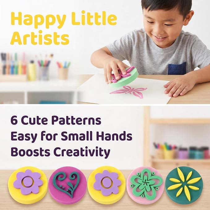 Homoyoyo Paint Sponges for Kids 6 Assorted Color Foam Stamps for Painting | - Image 2