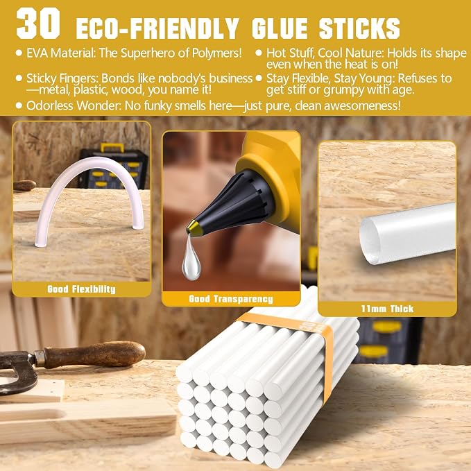 60W Cordless Hot Glue Gun for DeWalt 20V MAX Battery, Wireless Power Glue Gun - Image 4