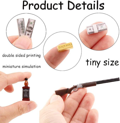1 Set 1:12 Scale Miniature Doll Accessories Tiny Money Bills Playing Card - Image 2