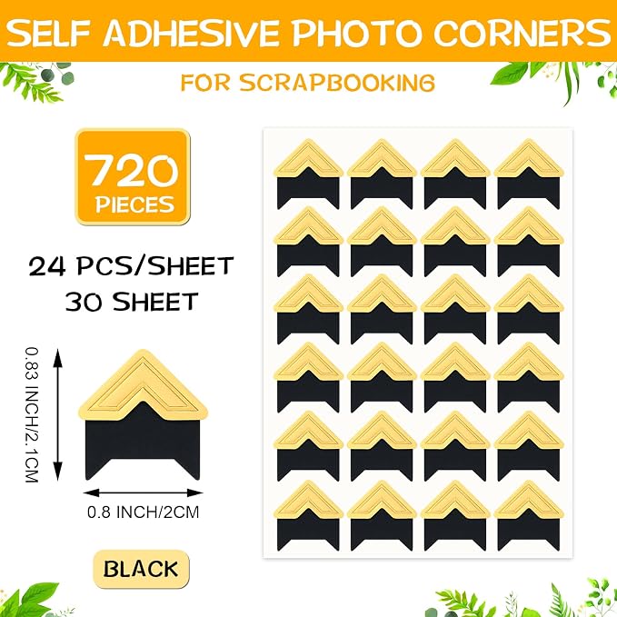 Pajean 720 Pieces Photo Corners Self Adhesive Photo Corners - Image 2