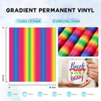 Tintnut Gradient Permanent Vinyl 8 Pcs12x10in Pink Blue Adhesive Vinyl | - Image 2