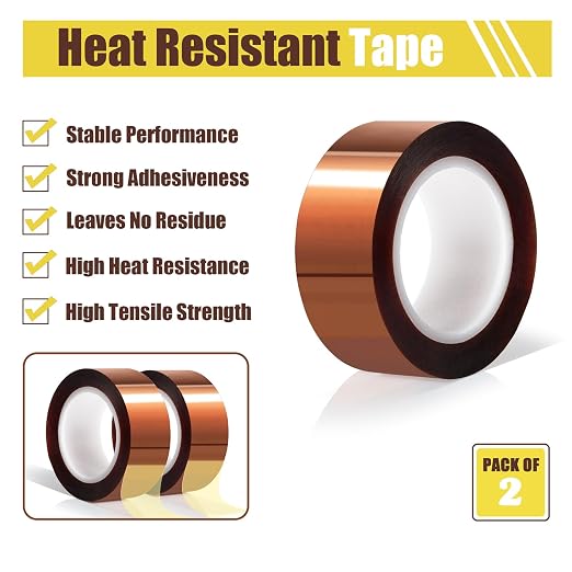 MEBMIK 2 Rolls 20mm x16m Heat Tape High Temperature Heat Resistant Tape Heat - Image 3