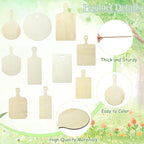 10 pcs 10 Styles Cutting Board Theme Unfinished Wooden Cutout Charms Rectangle - Image 3