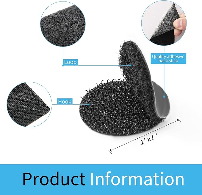 Art3d 40 Sets Hook and Loop Adhesive Dots, 1 in. x 1 in. Circle Double Sided - Image 3