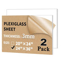 2 Pack 24" x 36" Plexiglass Sheets 1/8 inch Thick | Clear Acrylic Sheets Panel by Unknown