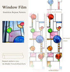 Original Hand Drawn Faux Stained Glass Window Film, Double-Sided Texture Static - Image 4