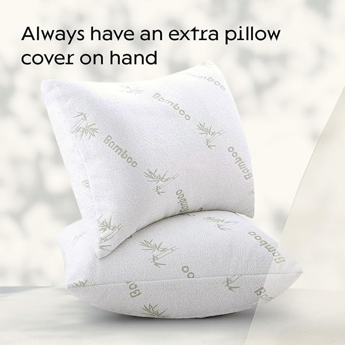 100% Waterproof Pillow Protectors Queen 20x30 Pair Zippered Pillow Case - Image 3