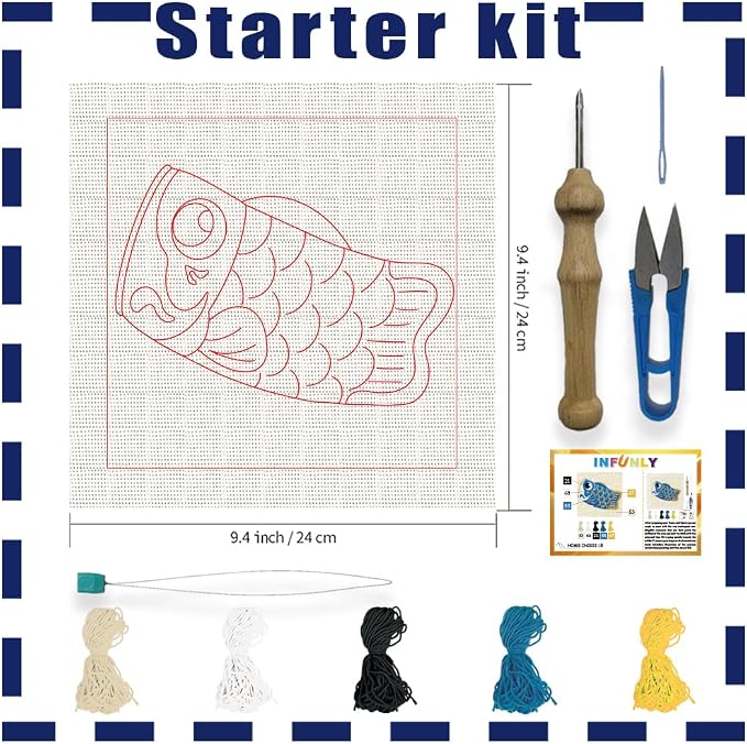 INFUNLY Cute Koi Flag Punch Needle Kit - Image 2