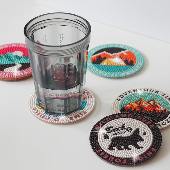 Temlum 6 Pcs Diamond Painting Coasters - Image 8