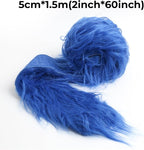 Shaggy Plush Faux Fur Fabric Precut Strips Sapphire Blue Fur Fluffy Fuzzy Craft - Image 2