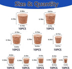 100Pack 10 Sizes Cork Stoppers, Small Corks Plugs - Image 2