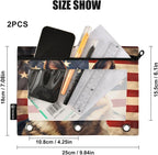 Dog German Shepherd American Flag Pencil Pouch - Image 3