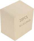 JEUIHAU 20 PCS 10 x 10 Inch Basswood Sheets, 1/4 Inch Thick Square Plywood by JEUIHAU