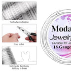 Modacraft 18 Gauge Silver Jewelry Wire & 4-in-1 Pliers Kit - 65FT Anti-Tarnish - Image 3