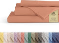Linen Home 100% Cotton Percale Sheets Queen Size, Tera Clay, Deep Pocket by LINENHOME