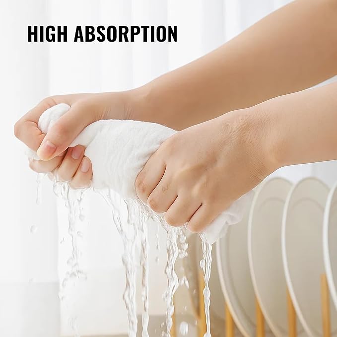 Dish Cloths Cotton| Kitchen Wash Cloth | Shop Towels Absorbent and Lint Free - Image 4