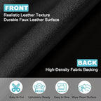 Black Faux Leather Fabric 197"×55" Smooth Grain Upholstery Vinyl - Image 2