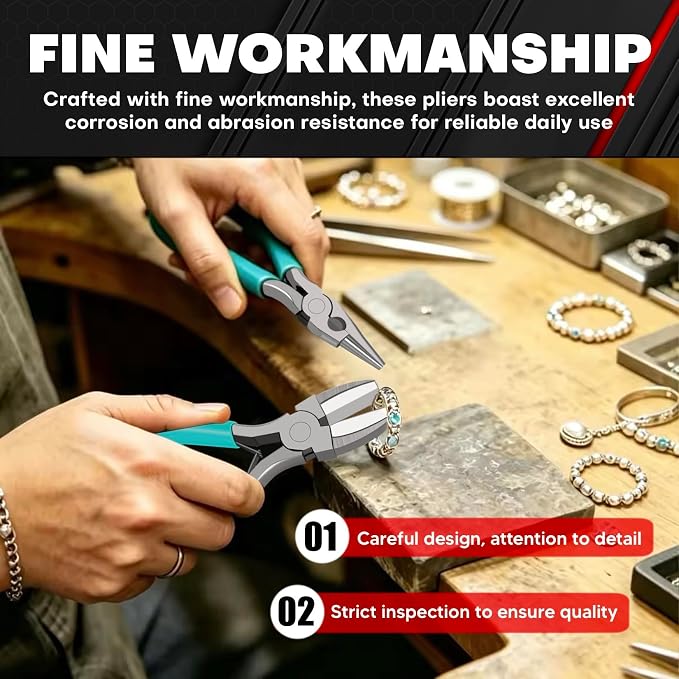 C&T 3-Piece Jewelry Pliers Set, Jewelry Making Tools Kit, Micro Jewelry Plier - Image 6