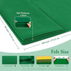 Emerald Green Fabric Sheet 108" X 36", 1.4mm Thick Large Soft Durable Flexible - Image 2