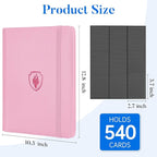 Premium 9 Pocket Card Binder for 540 Cards, Fabmaker PU Cover Trading Card - Image 6