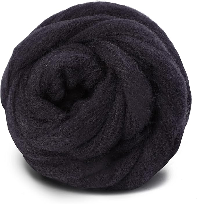 3.53oz Wool Roving, Wool Felting Supplies, Pure Wools, Chunky Yarn, Spinning by Jupean