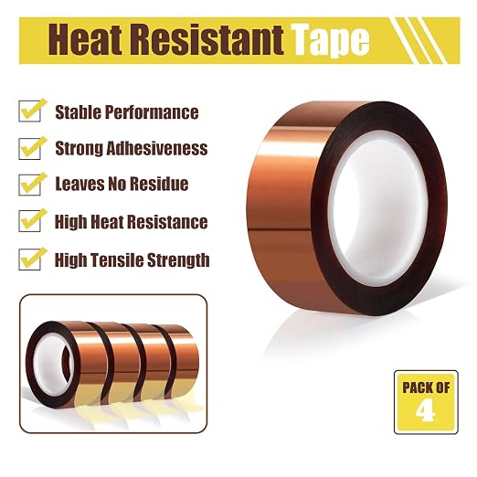 MEBMIK 4 Rolls 20mm x16m Heat Tape High Temperature Heat Resistant Tape Heat - Image 3