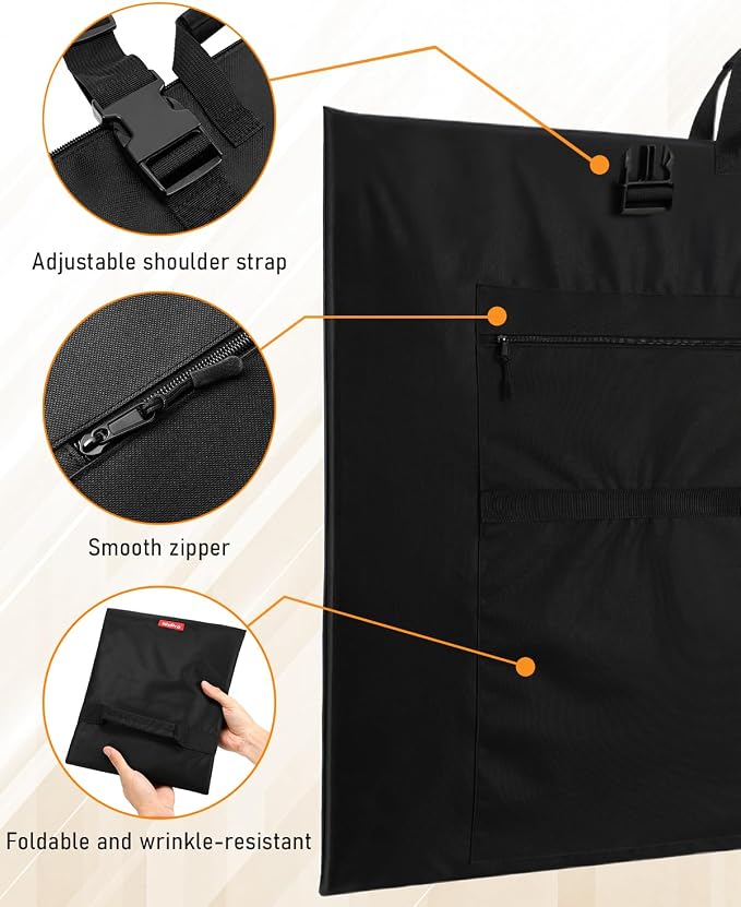 Nicpro Light Weight Art Portfolio Bag, 36 x 48 Inches Waterproof Art Portfolio - Image 6