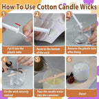 Multiwins 130 Pcs Candle Wicks for Candle Making Kit: 100 Cotton & 30 Wood Wicks - Image 8