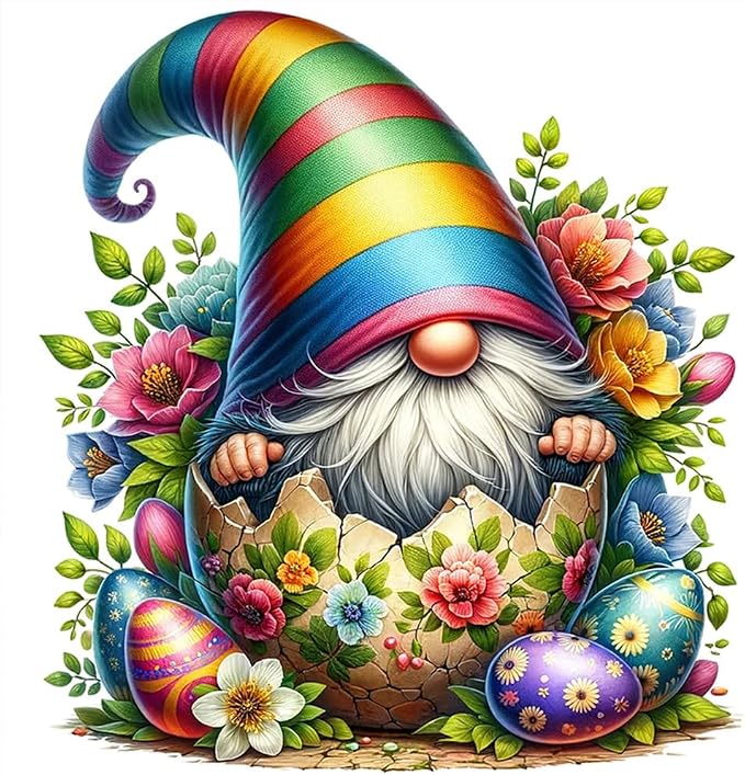 Easter Gnome Stamped Cross Stitch Kits by Unknown