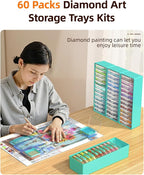 Redtwo 60 PCS Diamond Painting Storage Containers Trays, Detachable Trays - Image 3
