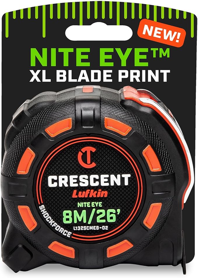 Crescent Lufkin 8 Meter / 25 Ft. SHOCKFORCE NITE EYE Tape Measure | L1325CMEB-02 by Unknown