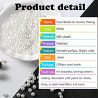 1200pcs Pearl Beads for Jewelry Making, 6mm Round Loose Pearls Beads - Image 3