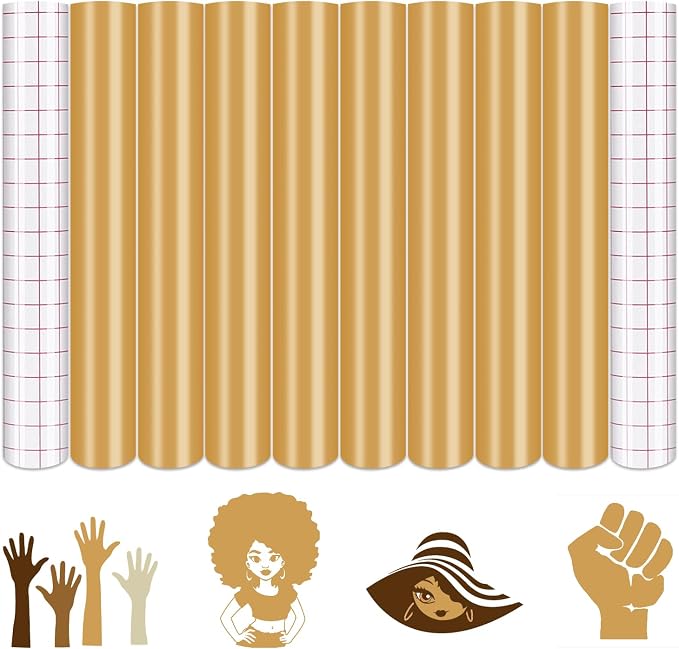 Tintnut Skin Tone Permanent Vinyl 8 Pcs 12x10in Espresso Shot Solid Color | by Tintnut