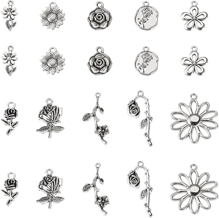 Craftdady Tibetan Style Antique Silver Alloy Pendants Cute Metal Dangle Charms - Image 8