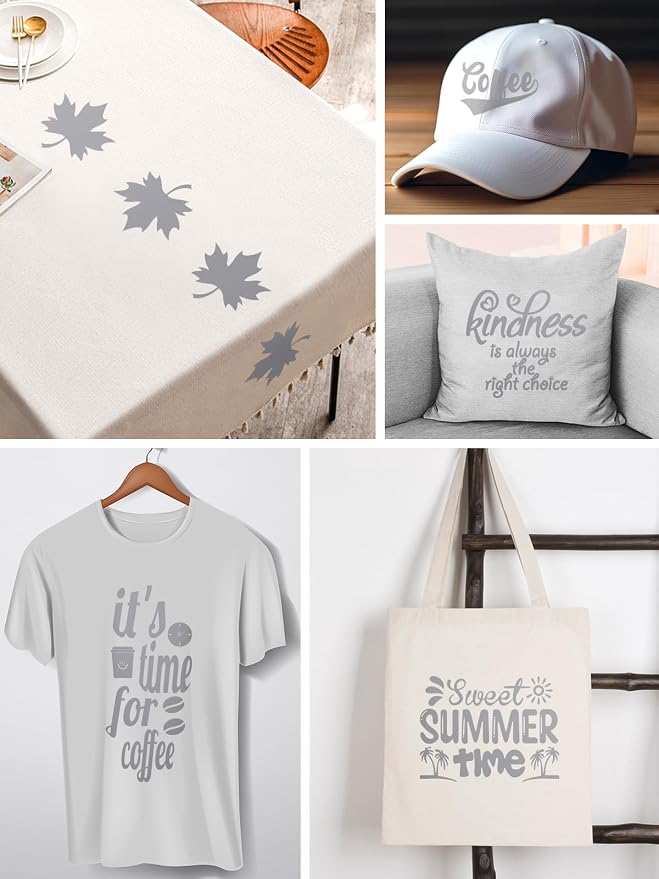 HTV Heat Transfer Vinyl Bundle: 16 Pack 12" x 10" Silver Heat Transfer Vinyl - Image 2