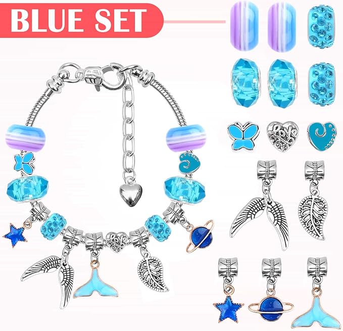 Acejoz 85 Pcs Charm Bracelet Making Kit, DIY Charm Bracelets Beads - Image 3