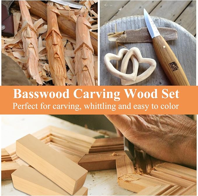Acrux7 8 Pack 8 x 2 x 2 Inch Basswood Carving Blocks, Natural Unfinished Bass - Image 4