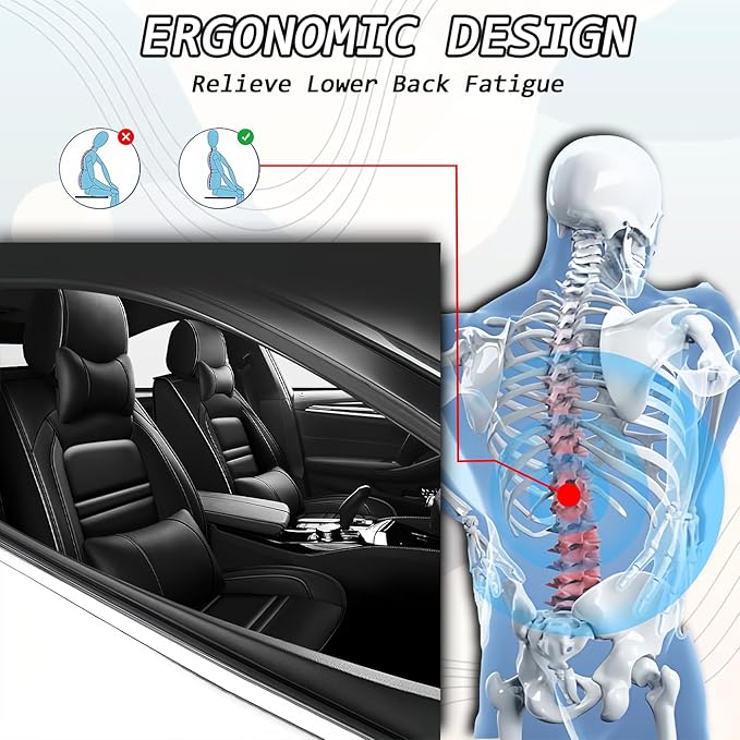 Car Seat Covers for Honda cr-v 2003-2025 | 5-Seats Seat Covers, Waterproof Seat Protectors, Automotive Seat Covers (Full Set with Pillow,Black)