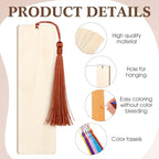 Yexiya 300 Pcs Bookmark Making Kit, 150 Unfinished Wood Bookmarks - Image 4