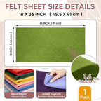 Soft Felt Fabric Sheet 18" x 36", 1.6mm Acrylic Craft Felt, Moss Green | Soft - Image 3