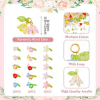 FASHEWELRY 21Pcs 7 Colors Transparent Acrylic Flower Charms 28mm Crystal Clear - Image 6
