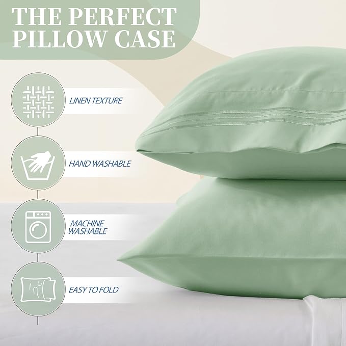 Vonty 2 Pack Standard Pillow Cases - Image 2