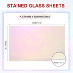 PATIKIL 4 x 6 Inch Transparent Stained Glass Sheets, 2 Sheets Mosaic Glass - Image 2
