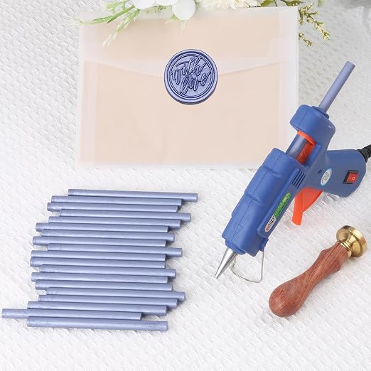 Zinc Blue Sealing Wax Sticks, WASOHLING 20Pcs Glue Gun Wax Seal Sticks - Image 3