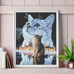 Cat Diamond Painting Kit for Adults, Round Full Drill Gem Art 12x16In | 5D - Image 3